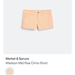 Market & Spruce Peach High-Waist Chino Shorts